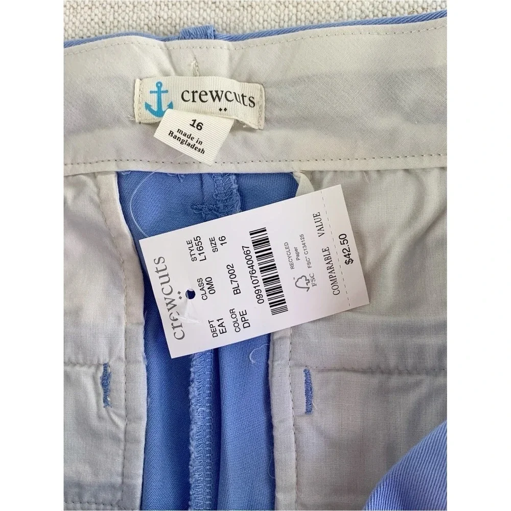 Crewcuts New Boy's flat front chino shorts in blue size 16
